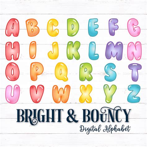 Printable Digital Alphabet Letters, Bubble Letters, Puff Alphabet ...