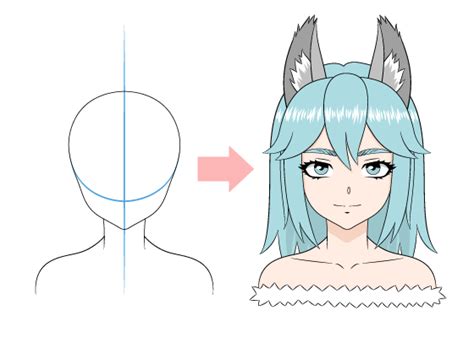 How to Draw Anime Wolf Girl Step by Step - AnimeOutline