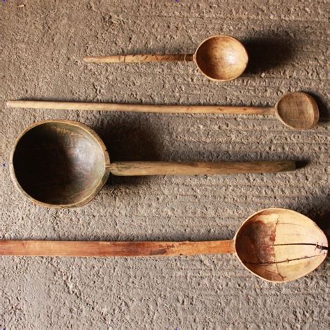 Collection of 4 Antique Wooden Spoons - Accessories/Decoration