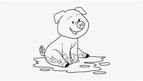 Pig In Mud Coloring Page PNG Image | Transparent PNG Free Download on ...