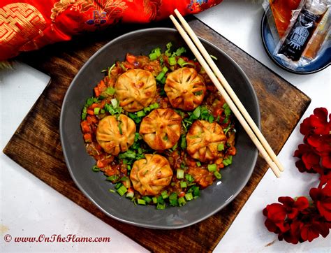 Vegetable Air-fried Momo Manchurian - On the Flame