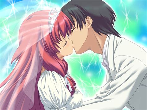 Anime couple kissing HD wallpaper | Wallpaper Flare