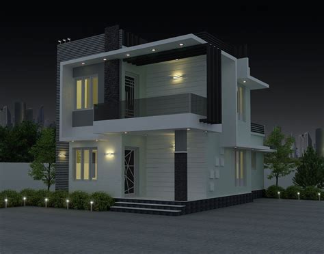 Milda's home night view | Bungalow house design, Kerala house design ...