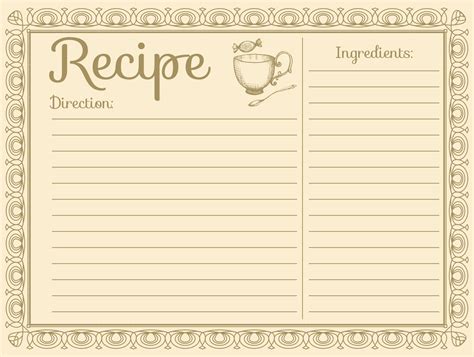 4x6 Printable Recipe Cards - Printable Word Searches