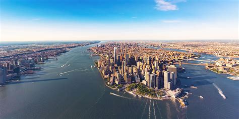 Aerial view of lower Manhattan New York City - Skyview