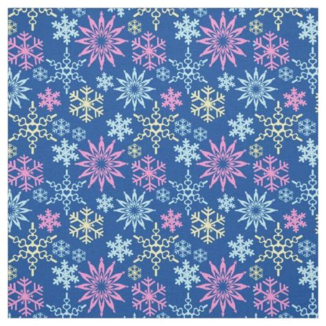 Winter Holiday Snowflakes Pattern Fabric in 2021 | Snowflake pattern ...