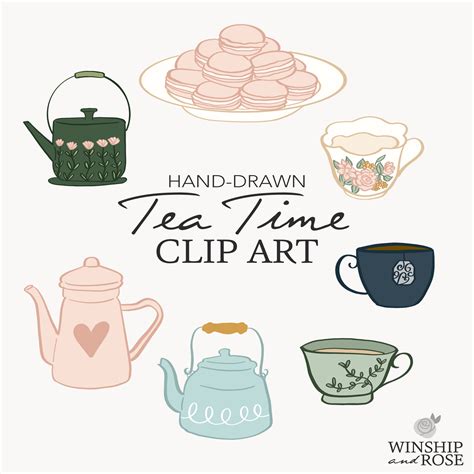 Teatime Clip Art Hand Drawn Tea Doodle Graphics 21 Teatime Designs ...