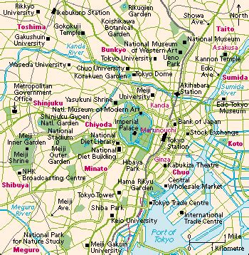 Tokyo City Map Details Area | Map of Tokyo City Pictures