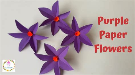 Purple Paper Flowers | Easy Paper Flowers | Aureliarts - YouTube