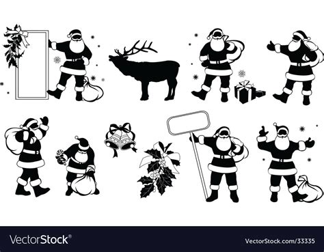 Santa claus silhouette Royalty Free Vector Image