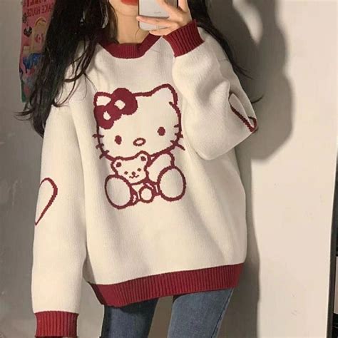 Hello Kitty Sweater - White / M | Sweaters women fashion, Hello kitty ...