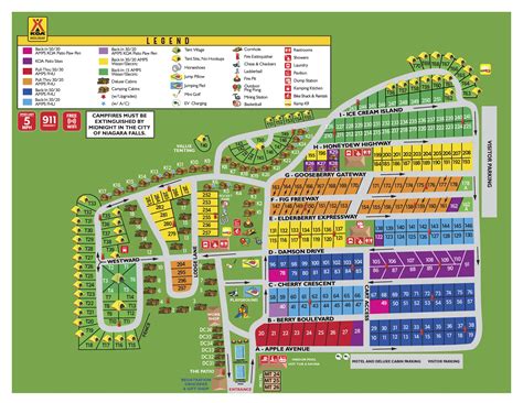 Niagara Falls, ON Campground Map | Niagara Falls KOA Holiday