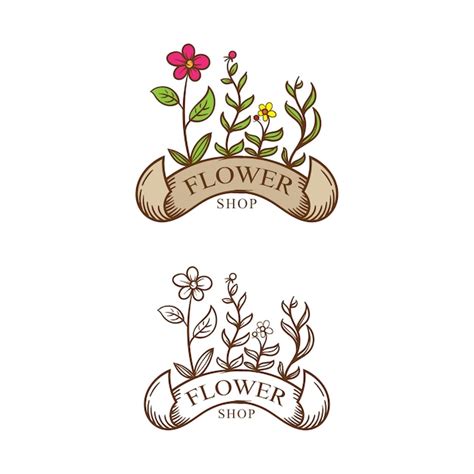 Premium Vector | Vintage flower shop logo