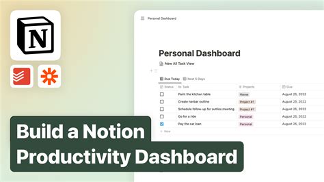 Create a productivity dashboard in Notion + Free Notion Template