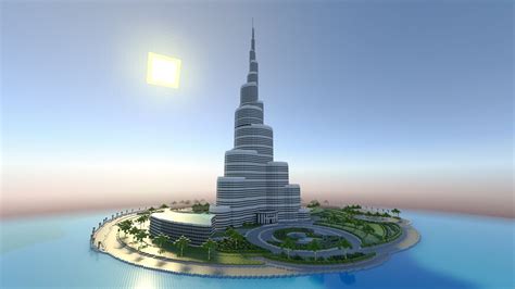 RTX Minecraft - Dubai Burj Khalifa Timelapse - YouTube