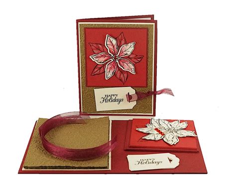 Christmas Card Making Kit, Craft Kits for Adults, DIY Kit, Poinsettia ...