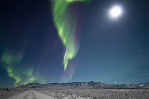 Time lapse photography of aurora borealis under full moon HD wallpaper ...