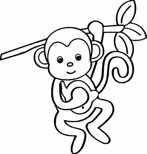 Cute Baby Monkey Coloring Pages Printables - Coloring Home