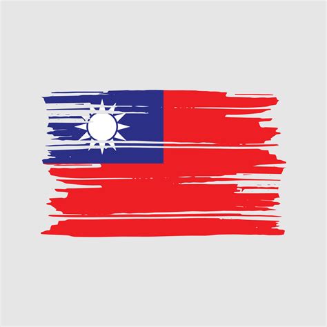 Taiwan Flag Brush Vector. National Flag Design 11429276 Vector Art at ...