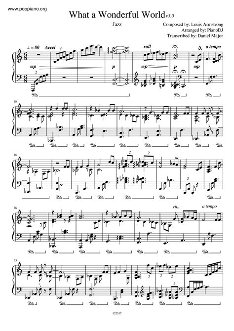 Louis Armstrong-What A Wonderful World Sheet Music pdf, - Free Score ...