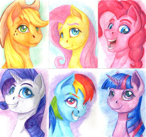 Mane 6 Portraits by Sa1ntMax on DeviantArt