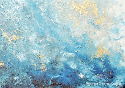 GICLEE PRINT Art Abstract Painting Ocean Blue White Seascape Coastal L ...