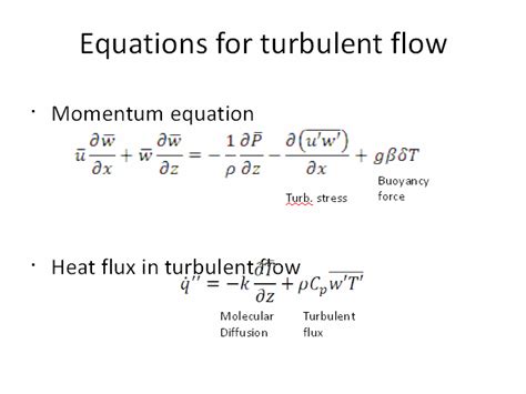 Equations for turbulent flow