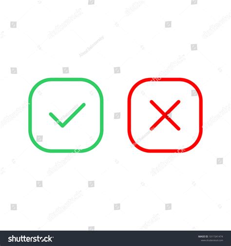 Green Tick Red Cross Checkmarks Icons Stock Vector (Royalty Free ...