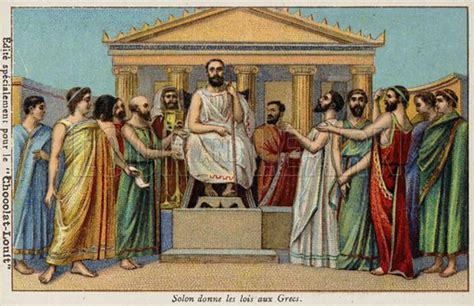 Solon giving laws to the Greeks, 6th Century BC stock image | Look and ...