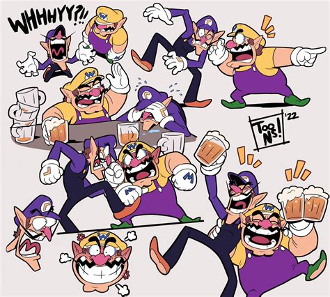 wario and waluigi (mario) drawn by datoonie | Danbooru