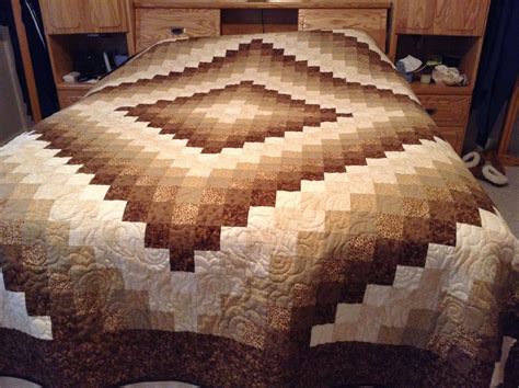 Brown Queen Size Quilt Trip Around the World | Etsy | Quilts, Queen ...