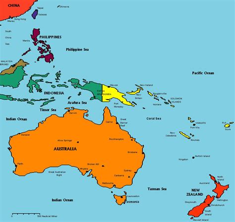 Oceania Outline Map