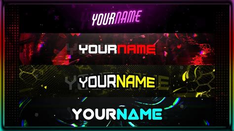 (FREE) YouTube Gaming Banner Template Pack! *2021* - YouTube