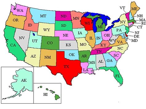 Large Printable Map Of United States