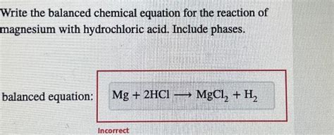 Solved Write the balanced chemical equation for the reaction | Chegg.com