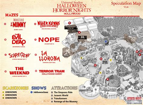 Speculation Map for Halloween Horror Nights Featuring 'Killer Klowns ...