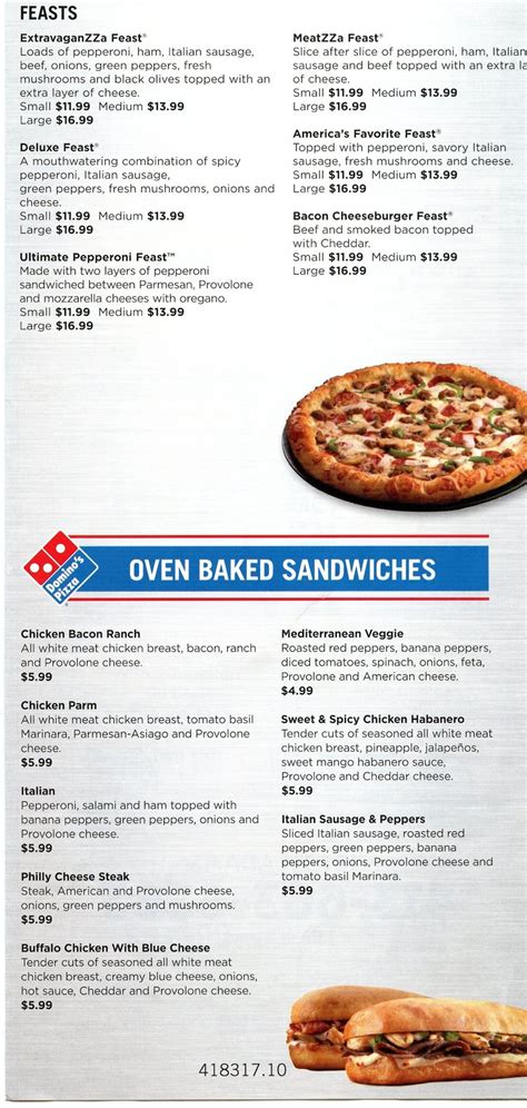 BerkshireMenus.com - Domino's Pizza