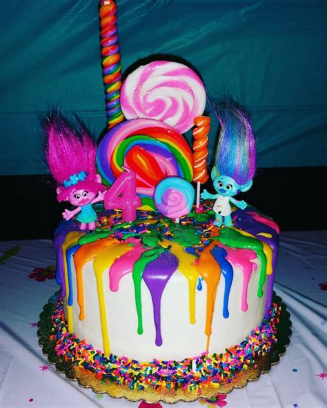 My daughter's Trolls Birthday cake! #4 #trolls #trollsbirthday | Trolls ...