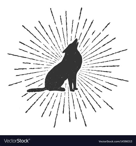 Symbol of howling wolf Royalty Free Vector Image