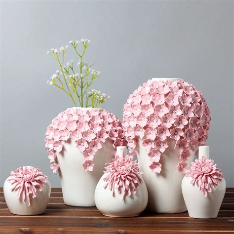 Modern Fashion White Ceramic Flower Vase Home Decoration Tabletop Vase ...