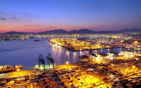 Download wallpaper for 2560x1024 resolution | Busan, Korea Port At ...