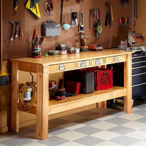 Simple Workbench Plans | Bancadas de trabalho garagem, Planos de ...