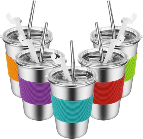 Amazon.com | Kids Cups with Straws and Lids - 12 oz. Spill-proof ...