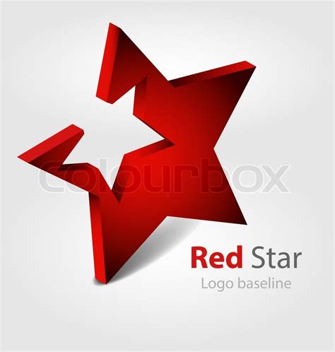 Red star 3D vector logo | Stock Vector | Colourbox