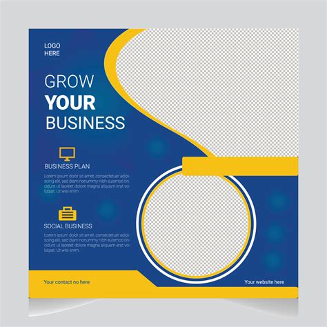 Grow your business social media post banner design.Adobe Illustrator ...