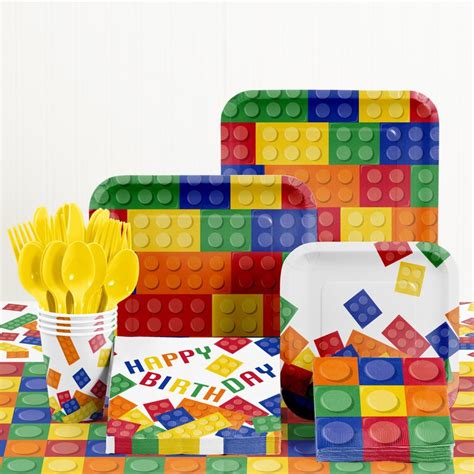 Creative Converting 81 Piece Block Party Birthday Paper/Plastic ...