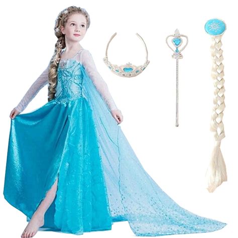 2018 Girls Dresses Elsa Dress Princess Movie Cosplay Party Dress ...