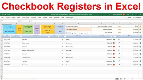 Checkbook App: Balance & Reconcile Bank Account in Excel Registers ...