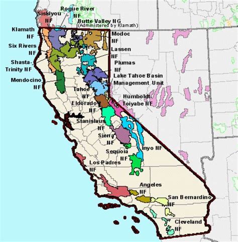 California National Forest Map