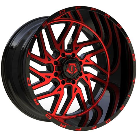 TIS 544MBR 20x12 6x135/6x5.5" -44mm Black/Red Wheel Rim 20" Inch ...